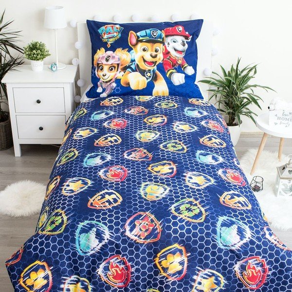 Tumši zila bērnu kokvilnas gultasveļa Jerry Fabrics Paw Patrol, 140 x 200 cm-image-2