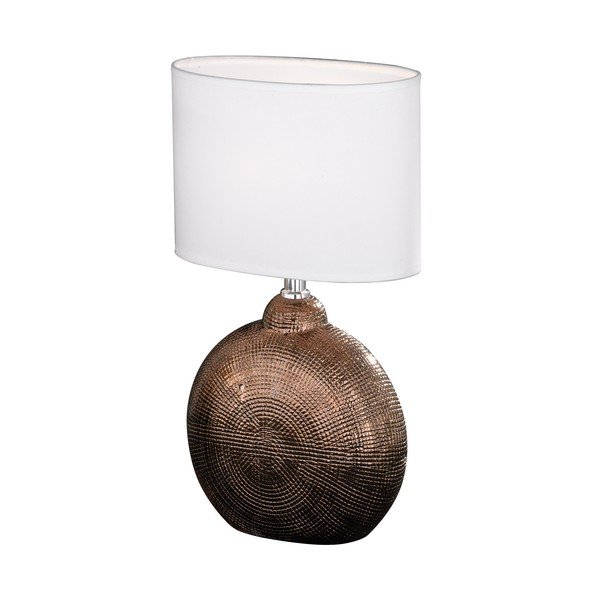 Balti brūna galda lampa Fischer & Honsel Foro, augstums 36 cm