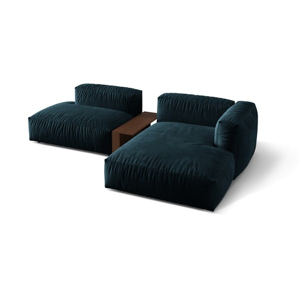 Tumši zils samta modulārais stūra dīvāns (ar labo stūri/ar zvilni) Martina – Micadoni -image-2