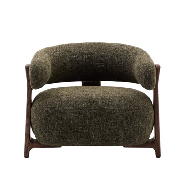 Zaļš atpūtas krēsls no šenila auduma Granite – Kave Home-image-2