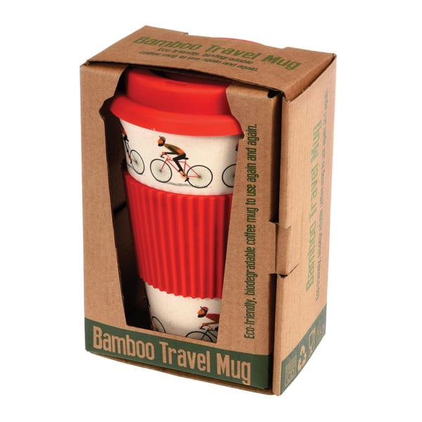 Bambusa ceļojumu krūze ar sarkanām detaļām Rex London Le Bicycle, 400 ml-image-2