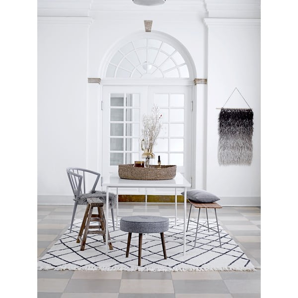 Balts vilnas paklājs Bloomingville Geo, 200 x 300 cm-image-3