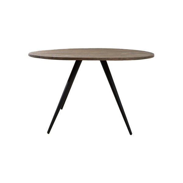 Melns/tumši brūns apaļš ēdamgalds ar akācijas koka galda virsmu ø 140 cm Turi – Light & Living