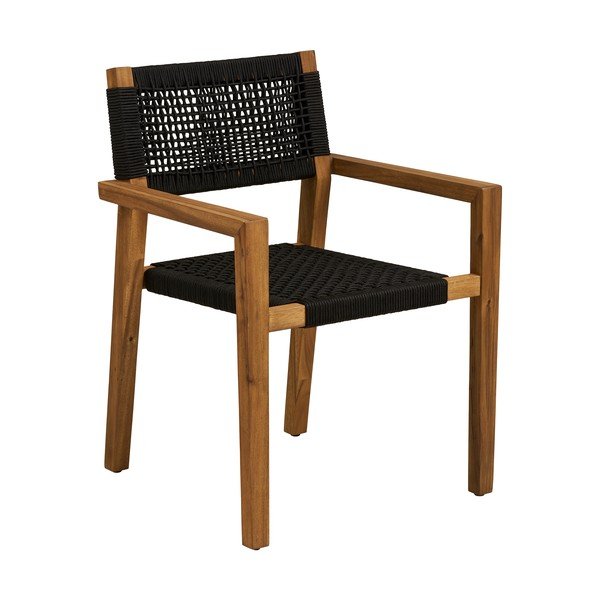 Melns masīvkoka dārza krēsls Anzio – House Nordic