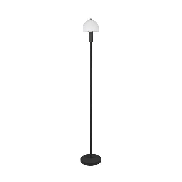 Melna stāvlampa ar stikla abažūru (augstums 120 cm) Glenn – Trio