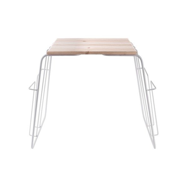 Balts kafijas galdiņš ar žurnālu uzglabāšanas vietu Leitmotiv Wired-image-1