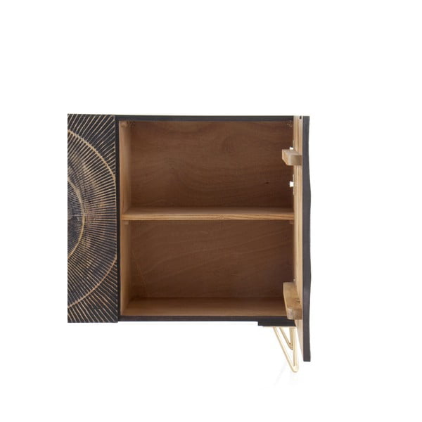 Melna mango masīvkoka zema kumode 160x75 cm Mango – Geese-image-4