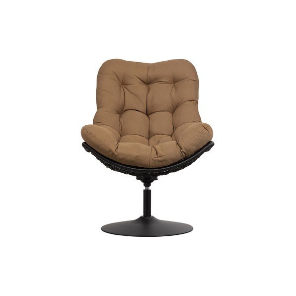 Brūns grozāms dārza krēsls ar rotangpalmas pinumu WOOOD Vive-image-2