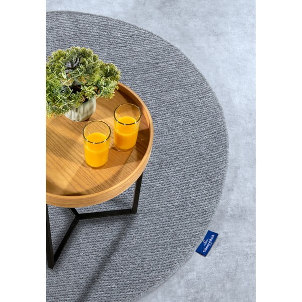 Pelēks ar rokām darināts vilnas apaļš paklājs ø 200 cm Francois – Villeroy&Boch-image-2