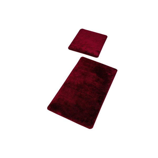 Vīna sarkani vannas istabas paklājiņi (2 gab.) 100x60 cm – Foutastic