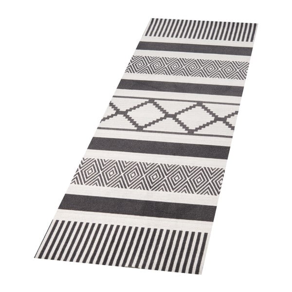 Melns ar pelēku virtuves paklājs Zala Living Lineo, 45 x 140 cm-image-3