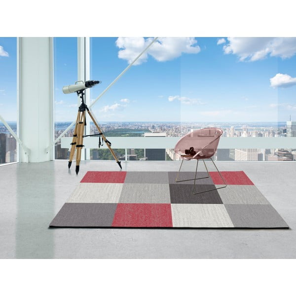 Universāls Menfis Kvadrātveida pelēks paklājs, 60 x 120 cm