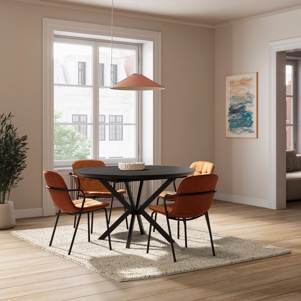 Terakotas oranžs polsterēts pusdienu krēsls ar roku balstiem Angie – Marckeric-image-1