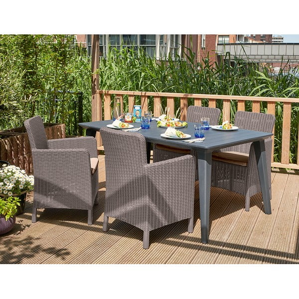 Gaiši brūns plastmasas dārza atpūtas krēsls Trenton – Keter-image-1