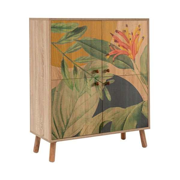 Dabīga toņa skapītis ar ozolkoka imitāciju 95x111 cm Multilux – Kalune Design-image-2