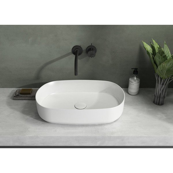 Balta keramikas izlietne 55x36 cm Infinity Oval – Sapho-image-1