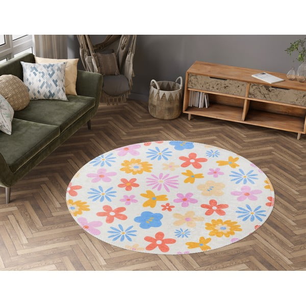 Mazgājams bērnu paklājs ø120 cm Joyfull Garden – Vitaus-image-1