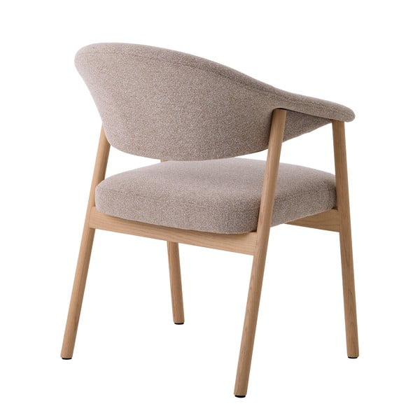 Bēši ozola masīvkoka ēdamistabas krēsli ar roku balstiem (2 gab.) Elk – Unique Furniture-image-3