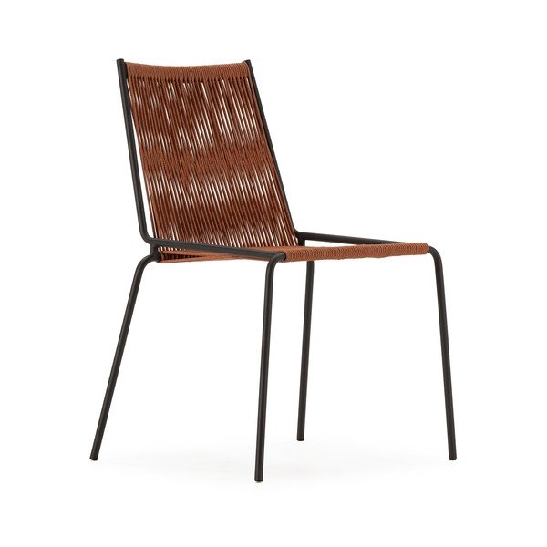 Terakotas oranži metāla pusdienu krēsli saliekami vieni uz otra (2 gab.) Emily – Marckeric