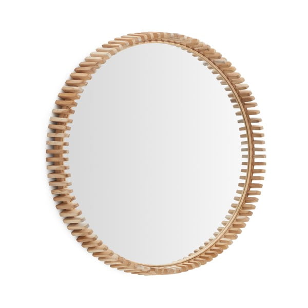 Sienas spogulis ar masīvkoka rāmi ø 80 cm Polke – Kave Home