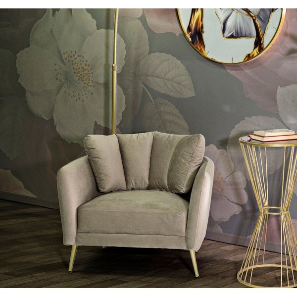 Pelēkbrūns samta atpūtas krēsls Kiev – Mauro Ferretti-image-1