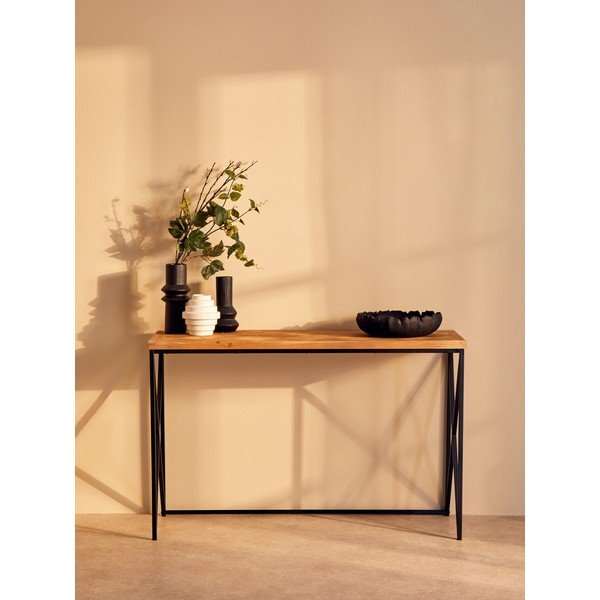 Dabīga toņa egles masīvkoka konsoles galds 48x120 cm Kickford – Premier Housewares-image-1
