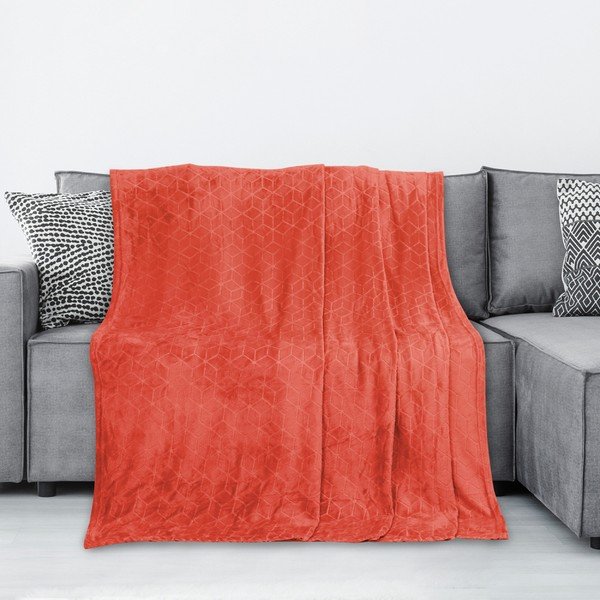 Sarkana mikrošķiedras sega DecoKing Nessa, 150 x 70 cm-image-1