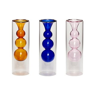 3 stikla vāžu komplekts Hübsch Colors, augstums 23 cm