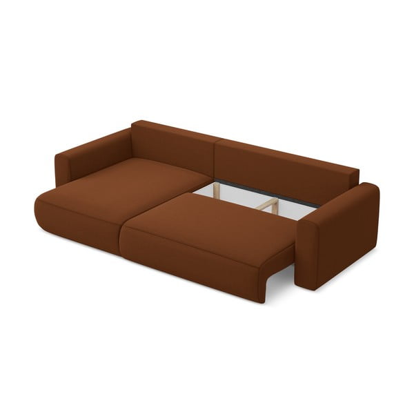 Terakotas oranžs samta salokāms/ar uzglabāšanas vietu stūra dīvāns (ar kreiso stūri/ar zvilni) Kapua – Makamii-image-4