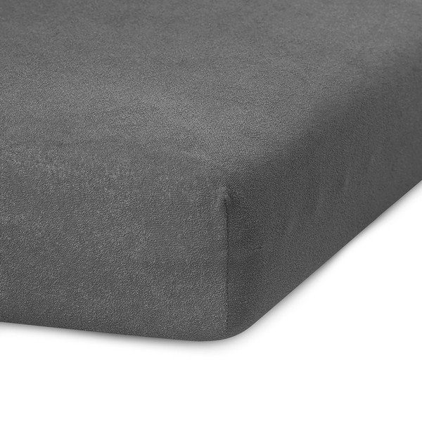 Tumši pelēks frotē palags ar gumiju 220x200 cm Ruby – AmeliaHome-image-1