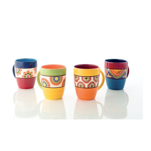 4 krāsainu Brandani keramikas krūžu komplekts
