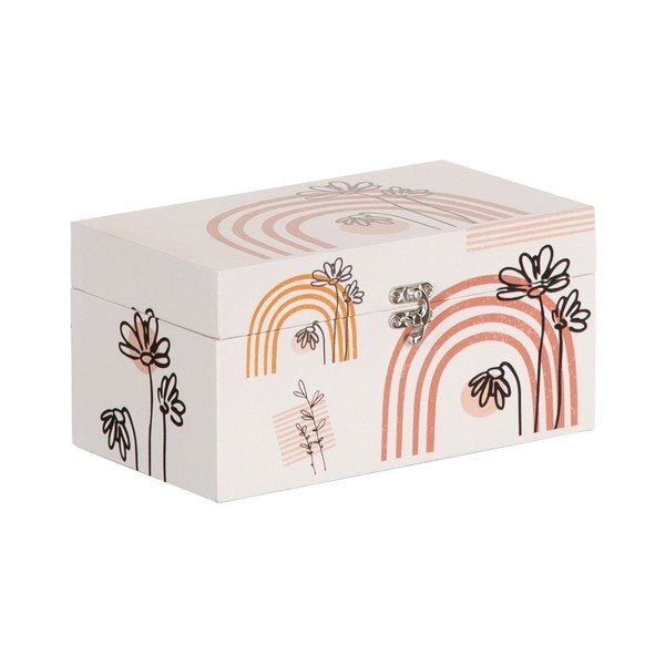 Krēmkrāsas dekoratīvas uzglabāšanas kastes (2 gab.) 30x18x15 cm Flowers – Ixia-image-3
