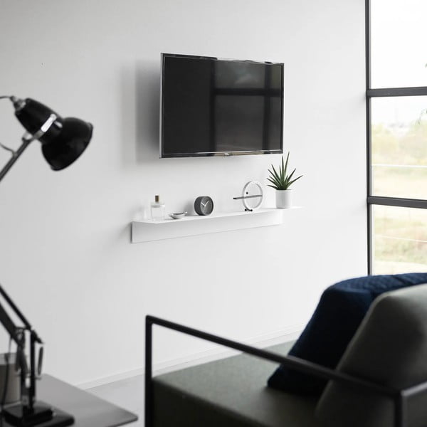 Balts metāla sienas plaukts 90 cm – YAMAZAKI-image-1