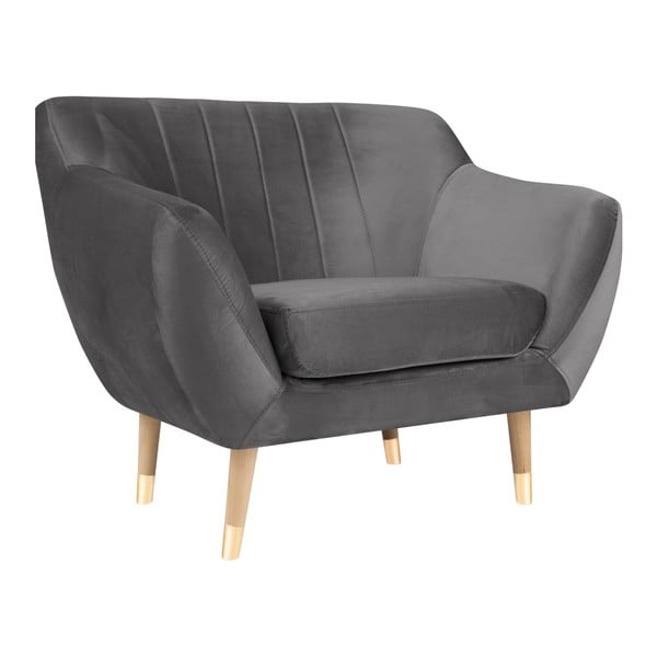 Pelēks samta krēsls Mazzini Sofas Benito-image-2