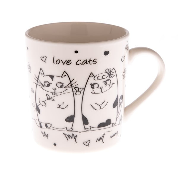 Porcelāna krūze ar kaķiem Dakls Love Cats, 280 ml