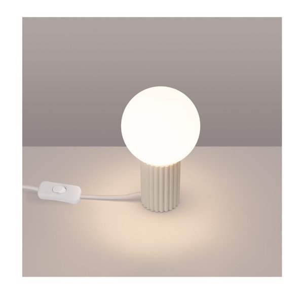 Krēmkrāsas galda lampa ar stikla abažūru (augstums 19 cm) Orbital – Sollux-image-1