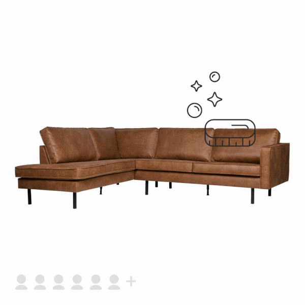 6+ sēdvietu dīvāna ar ādas polsterējumu tīrīšana, mitrā dziļā tīrīšana + ādas kopšana