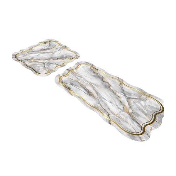 Pelēki/zelta krāsas vannas istabas paklājiņi (2 gab.) 60x100 cm – Foutastic-image-2