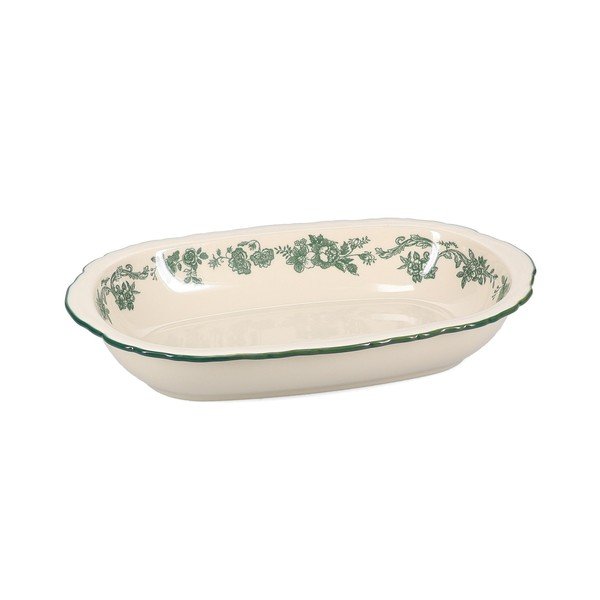 Zaļš/ziloņkaula krāsas servēšanas porcelāna šķīvis Cyril – S|P Collection
