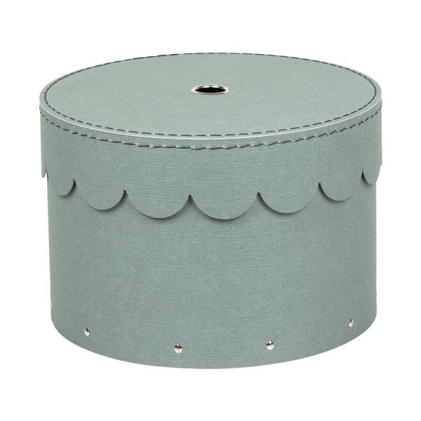 Zilganzaļas kartona uzglabāšanas kastes (2 gab.) ar vāku ø 26x17,5 cm Wilma Canvas Paper Laminate – Bigso-image-3