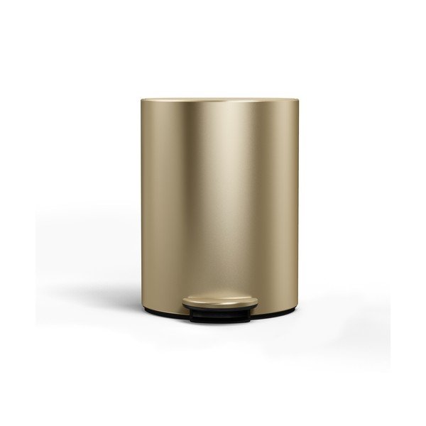 Matētas zelta krāsas tērauda atkritumu tvertne ar pedāli 6 l – simplehuman-image-3