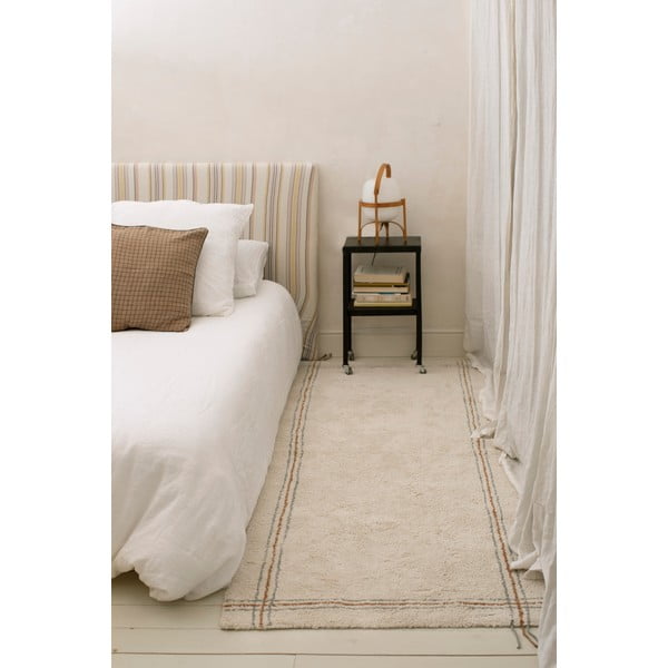 Krēmkrāsas mazgājams/ar rokām darināts kokvilnas celiņa paklājs 80x230 cm Cuisine Natural – Lorena Canals-image-1