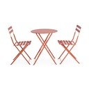 Terakotas oranžs tērauda dārza pusdienu komplekts 2 personām Austin – Bizzotto