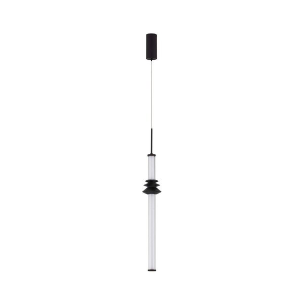 Matēti melna keramikas LED piekaramā lampa ar regulējamu spilgtumu ar akrila stikla abažūru ø 8 cm Stalactite – Nova Luce