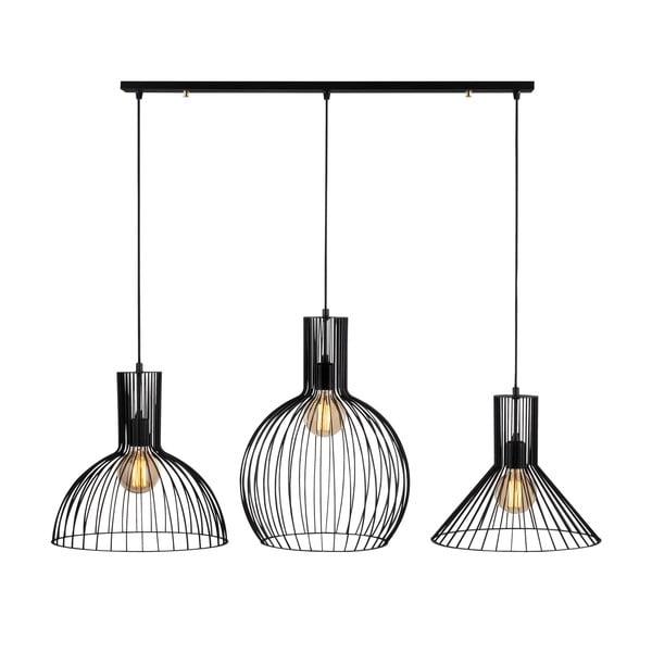Melna piekaramā lampa ar metāla abažūru Fellini – Opviq lights-image-2