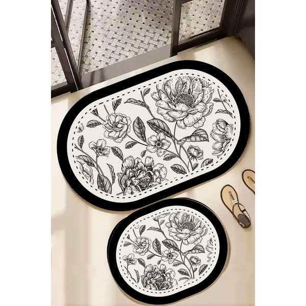 Melnbalti vannas istabas paklājiņi (2 gab.) 60x100 cm Rasse – Foutastic-image-1