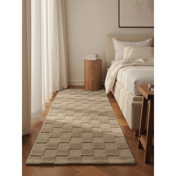 Brūns ar rokām darināts vilnas celiņa paklājs 80x200 cm Scala – Villeroy&Boch-image-1