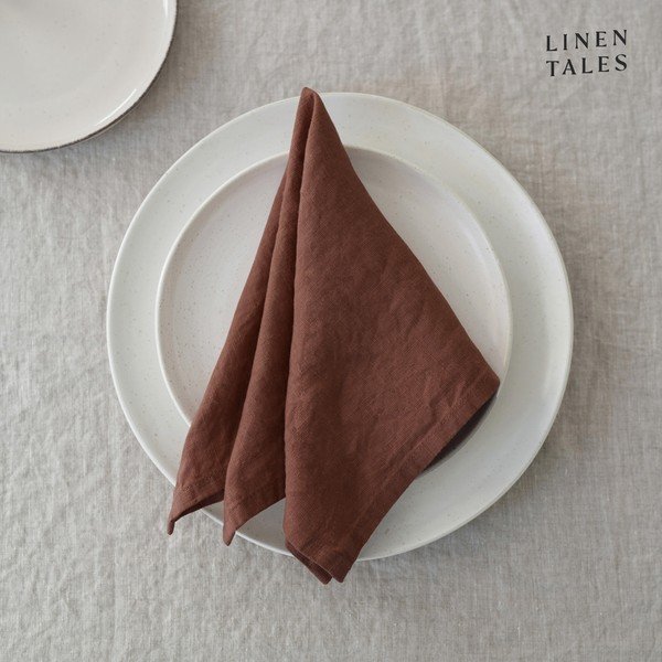 Lina salvetes (2 gab.) 40x40 cm Chocolate – Linen Tales-image-1