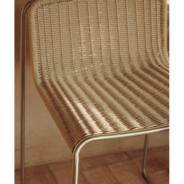 Bēšs metāla dārza bāra krēsls Tavari – Kave Home-image-2