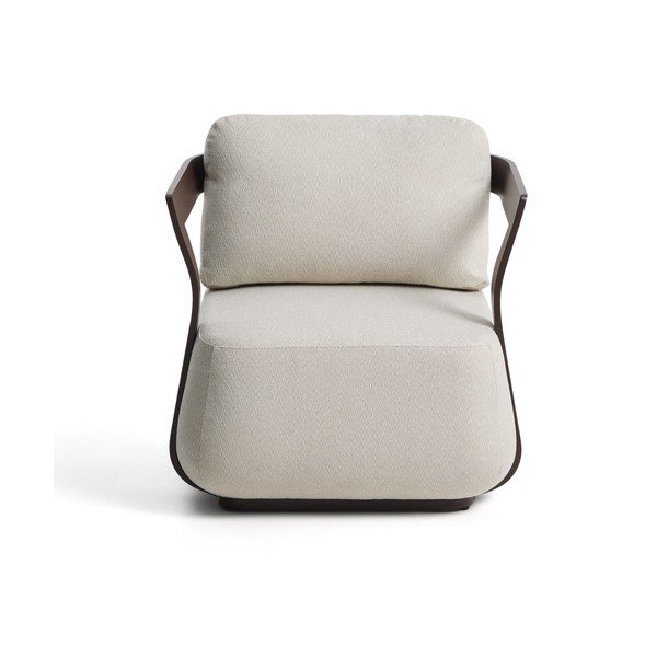 Brūns/krēmkrāsas polsterēts dārza atpūtas krēsls Tamaris – Kave Home-image-4